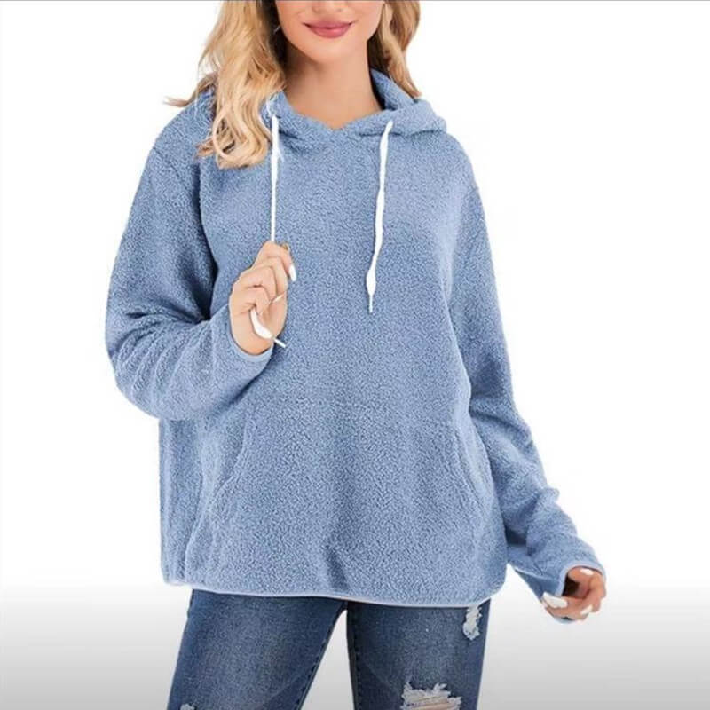 Pullover Drawstring Loose Teddy Hoodies