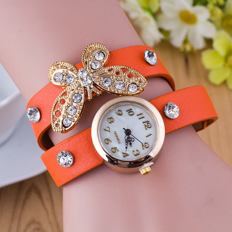 Crystal Butterfly Bracelet Watch