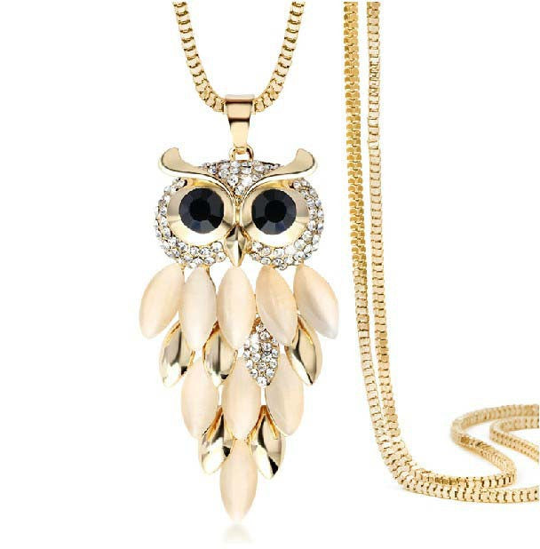 Upscale Owl Sweater Chain Europe Fashion Pendant Necklace 