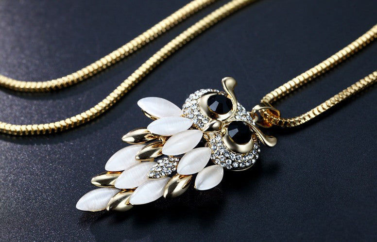 Upscale Owl Sweater Chain Europe Fashion Pendant Necklace 