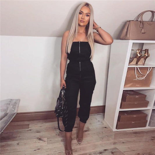 Strapless High Waist Culotte Summer Jumpsuit