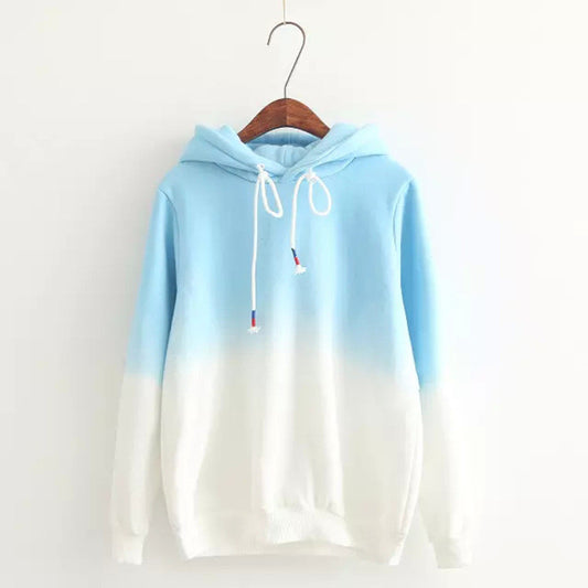 Gradient Color Korean Hooded Long Sleeves Hoodie