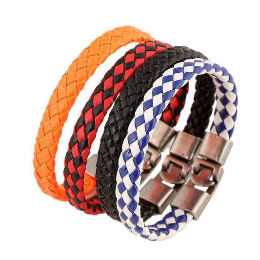 European Retro Woven Braided Leather Bracelet