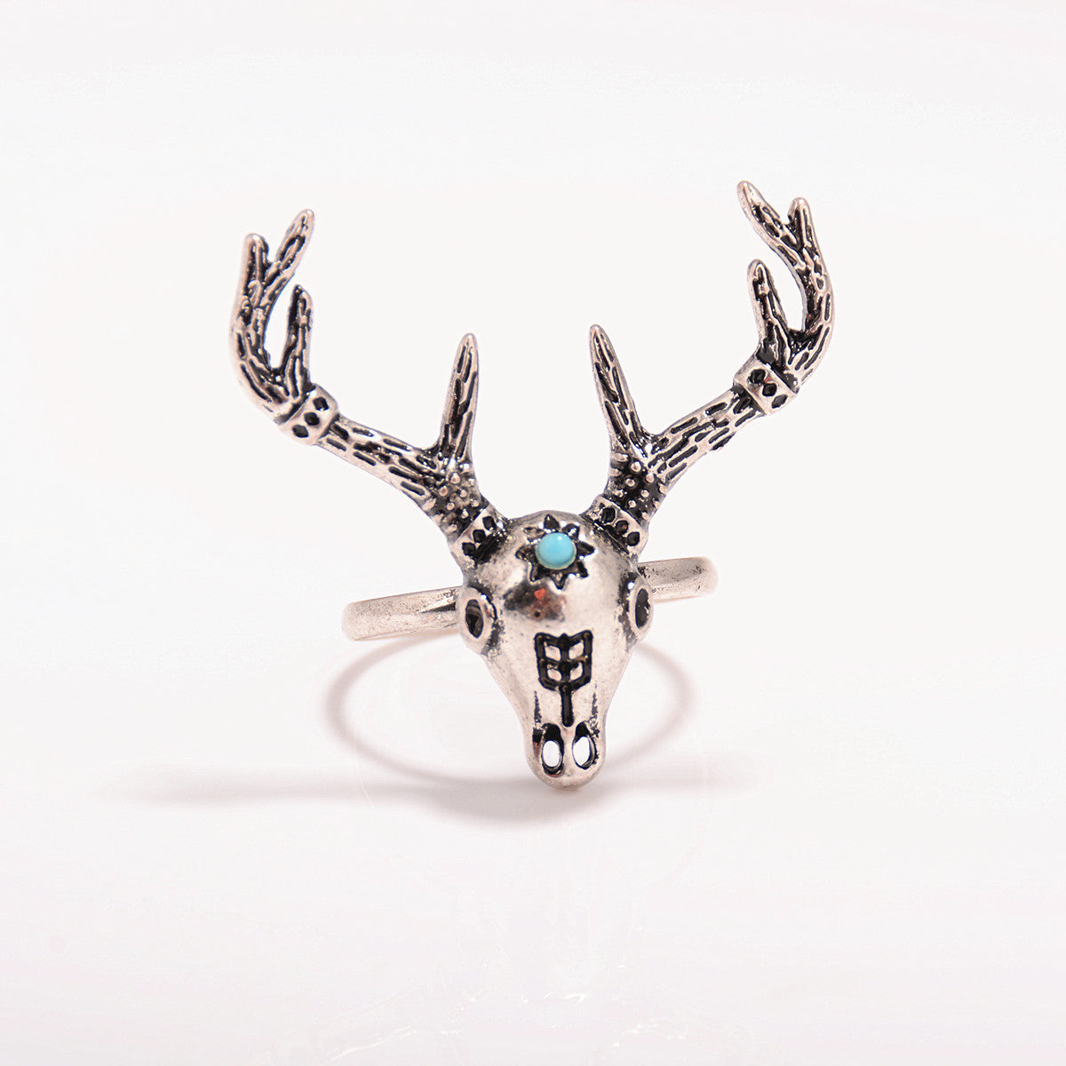 Deer Head Triangle Moon Free Combination Ring Set