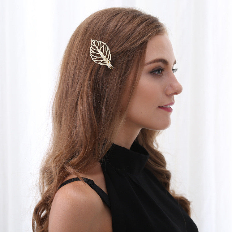 Metal Leaves Women's Hair Clips