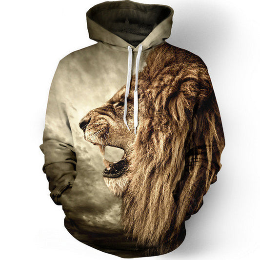 Nostalgic Lion 3D Digital Printing Hoodie