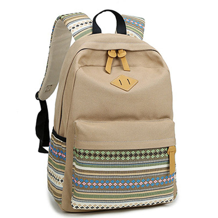 Retro Embroidery Canvas Backpack School Bag