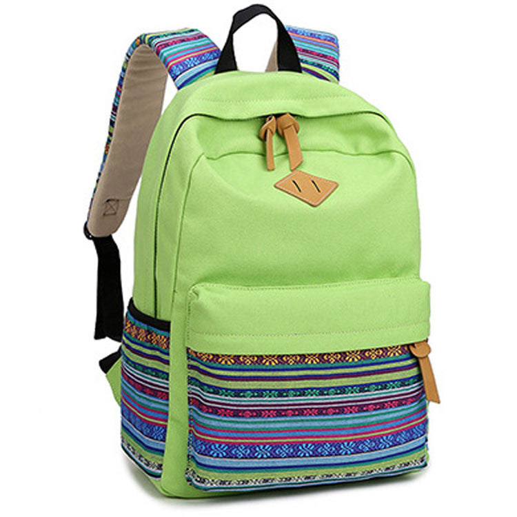 Retro Embroidery Canvas Backpack School Bag