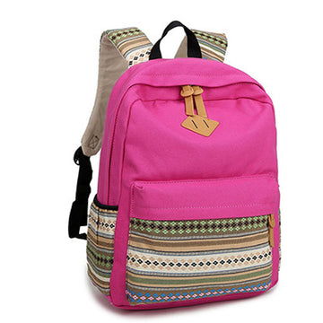 Retro Embroidery Canvas Backpack School Bag