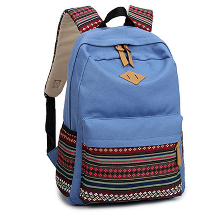 Retro Embroidery Canvas Backpack School Bag