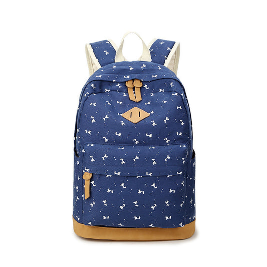 Giraffe Print Simple Fashion Canvas School Backpack