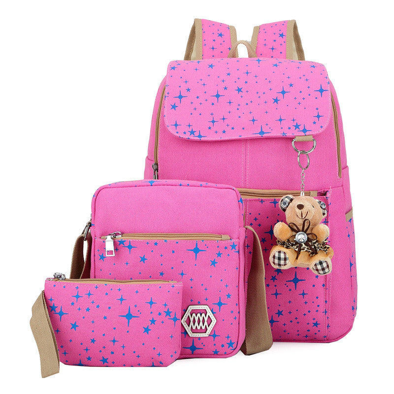 Korean Style Lovely Star Printed Leisure Street Three-Piece Bags