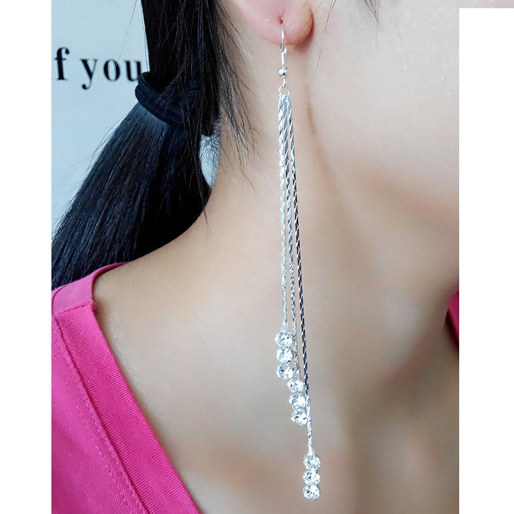 Exaggerated Crystal Tassels Party Earrings