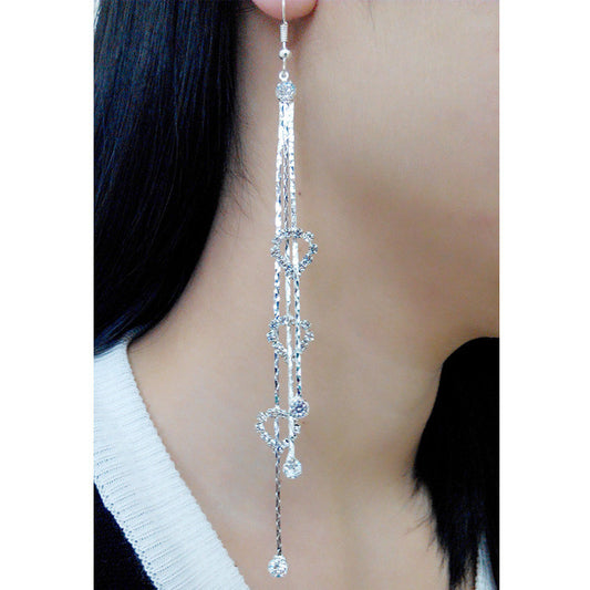 Exaggerated Crystal Tassels Party Earrings