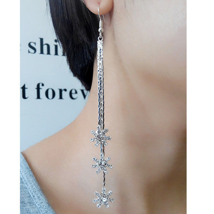 Exaggerated Crystal Tassels Party Earrings