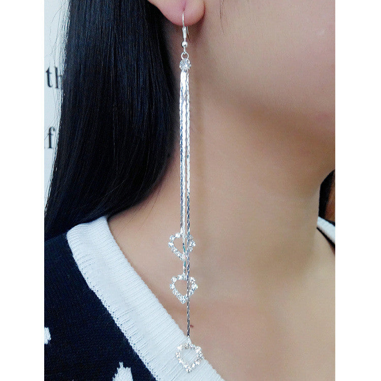 Exaggerated Crystal Tassels Party Earrings