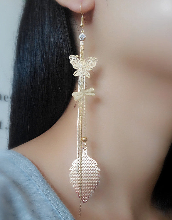 Exaggerated Crystal Tassels Party Earrings