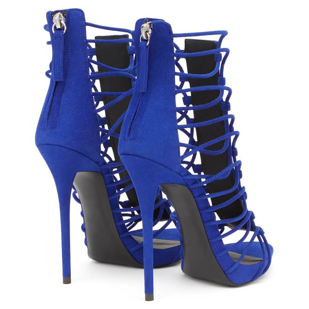 Summer Bandage Cutout Zipper High Heel Sandals