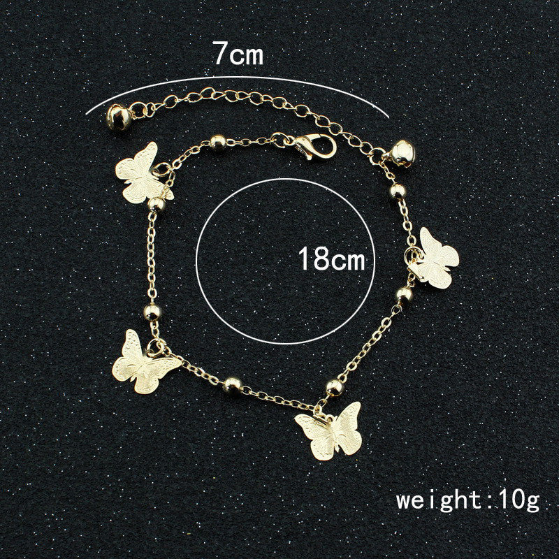 Butterfly Tassel Bell Beads Anklet