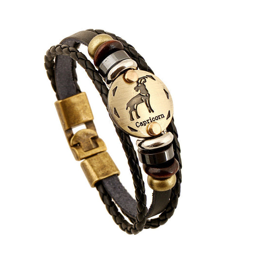 Capricorn Constellation Leather Bracelet