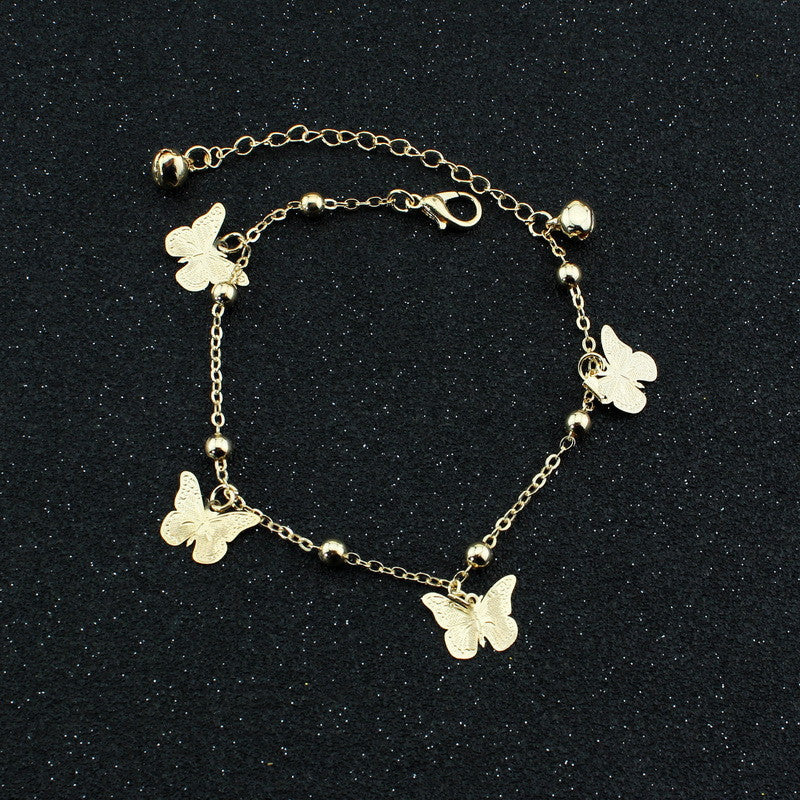 Butterfly Tassel Bell Beads Anklet