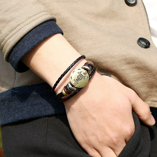 Taurus Constellation Leather Bracelet