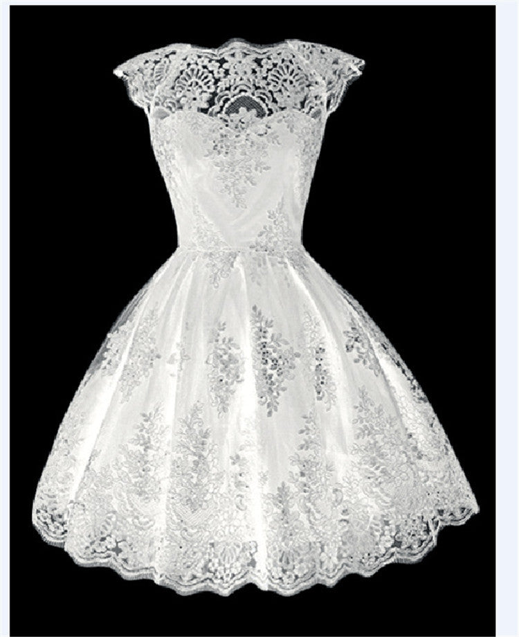 Fashion Eyelash Tassel Lace A-Line Flared Short Dress