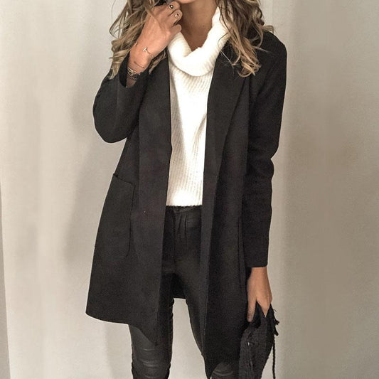 OL Plain Lapel Wool Coat