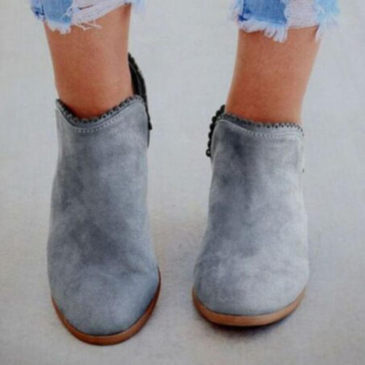 Low Chunky Heel Slip-On Booties