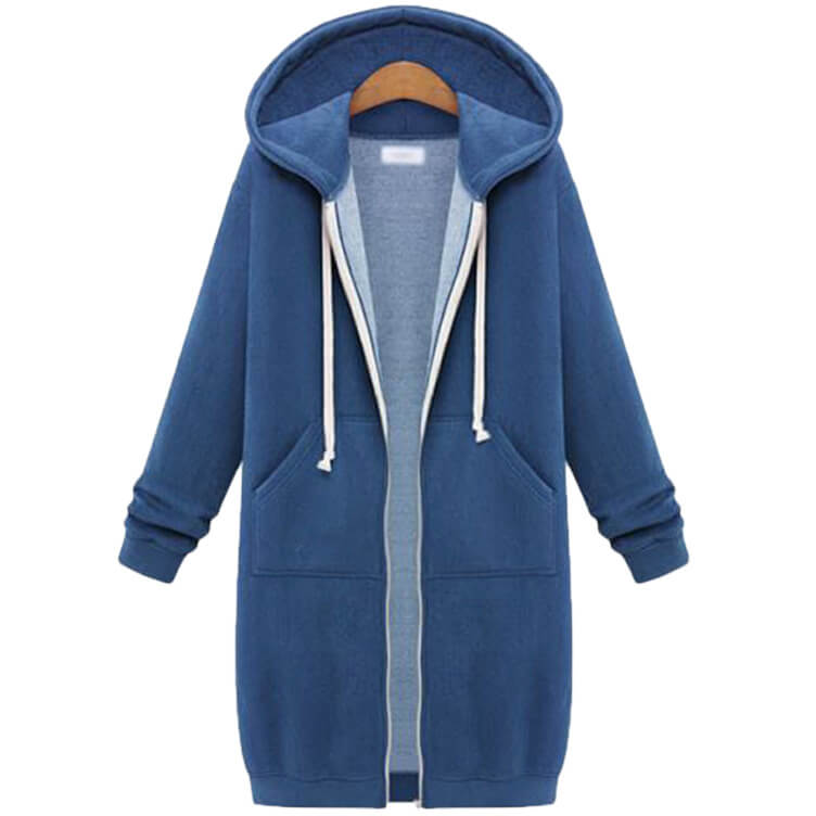 Hooded Zipper Sweatshirt Coat