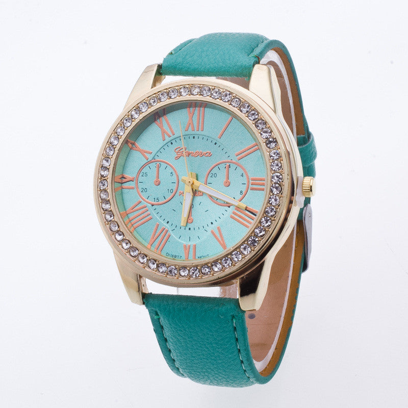 Fashion Roman Numerals Double PU Watch