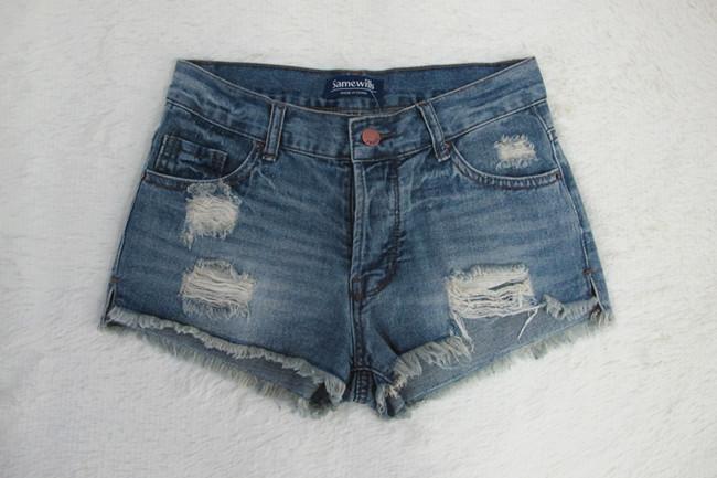 Low Waist Rough Edges Holes Split Hot Shorts - Meet Yours Fashion - 3