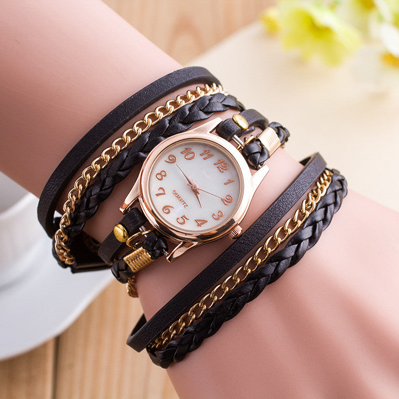 Crystal Woven Multilayer Watch