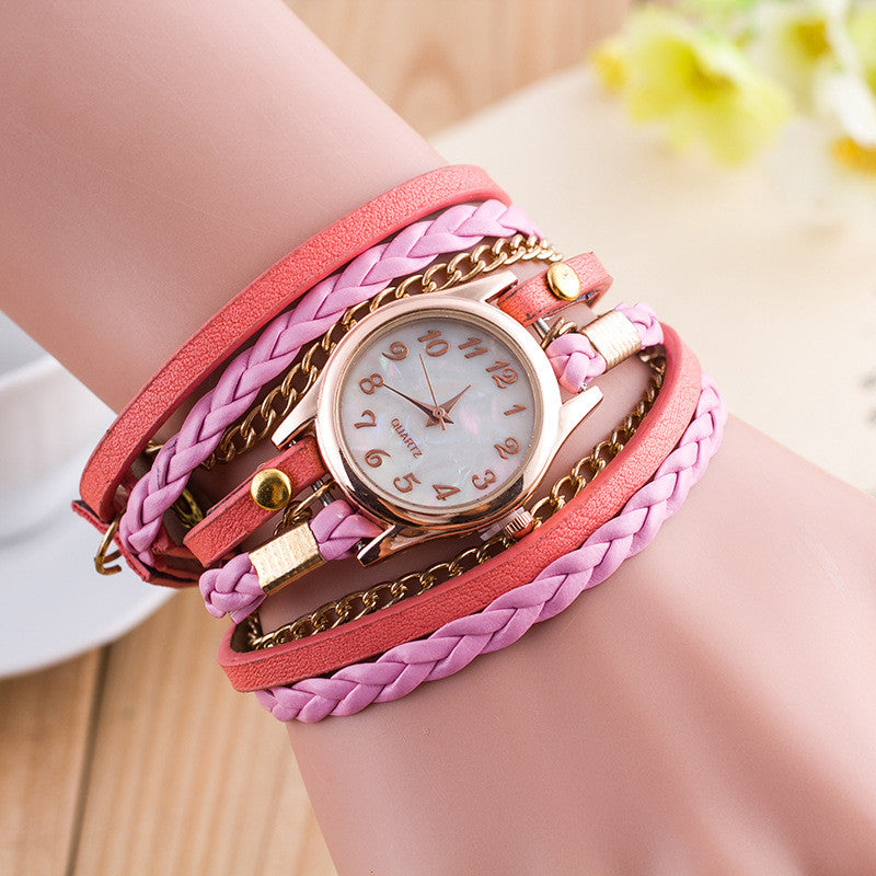 Crystal Woven Multilayer Watch