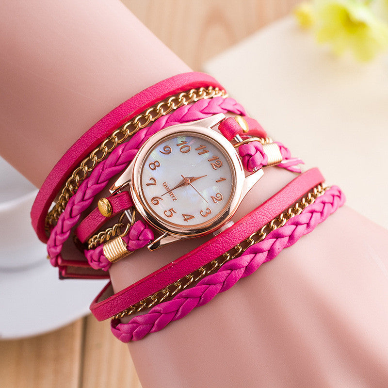 Crystal Woven Multilayer Watch