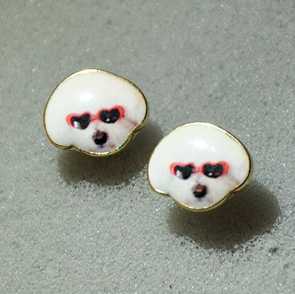 Korea Style Cute Teddy Face Earrings