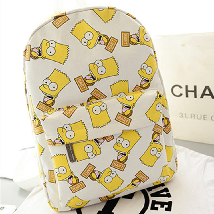 Cute Cartoon Simpson Print Canvas School Backpack Bag - Meet Yours Fashion - 3