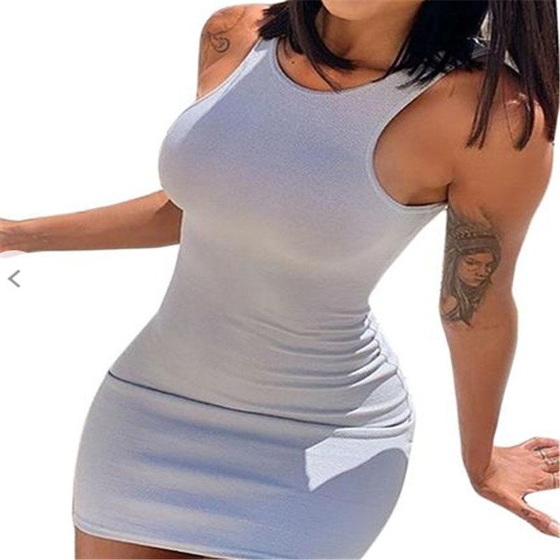 Solid Sleeveless Petite Bodycon Dress