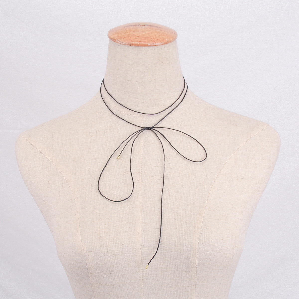 Minimalist Wax String Bowknot Lady's Necklace