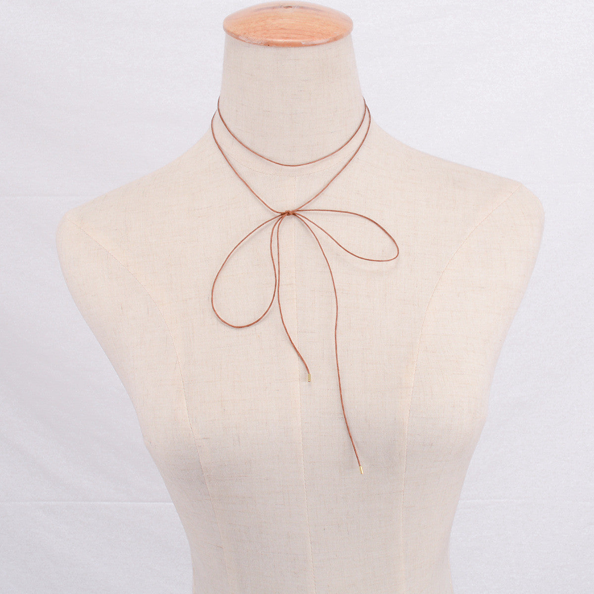 Minimalist Wax String Bowknot Lady's Necklace