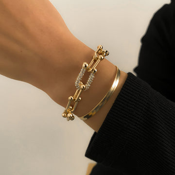 Urban Solid Color Geometric Alloy Bracelet Accessories