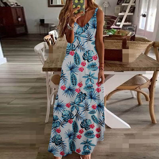 Floral Sleeveless A Line Dress