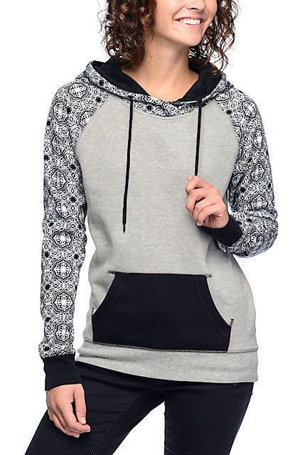 Patchwork Drawstring Pocket Slim Long Hoodie