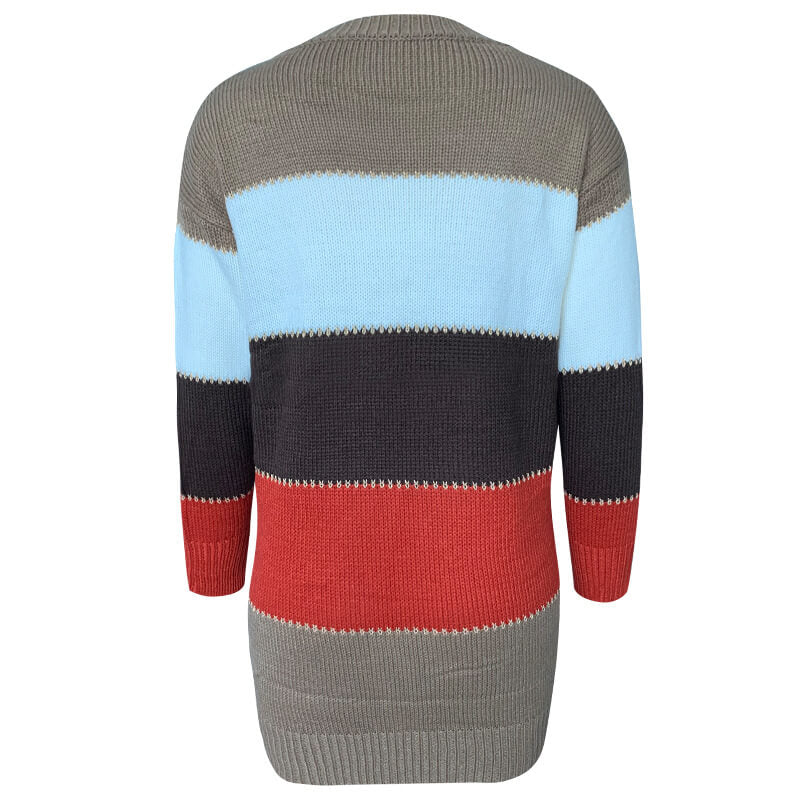 Knitted Colorblock Sweater Dress