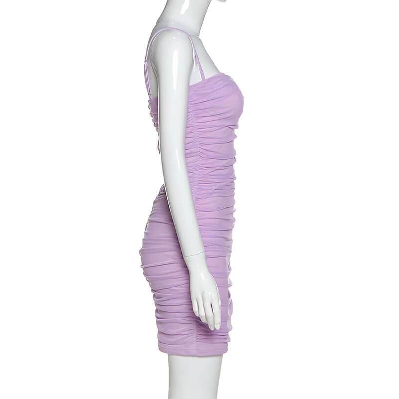 Purple Skinny Short Bodycon Dress