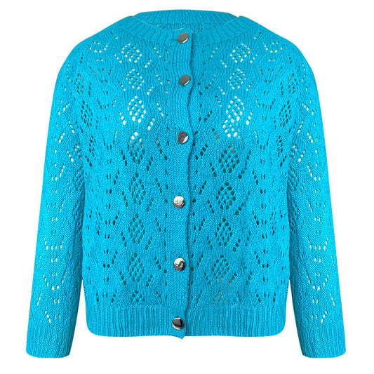 Solid Hollow Out Cardigan