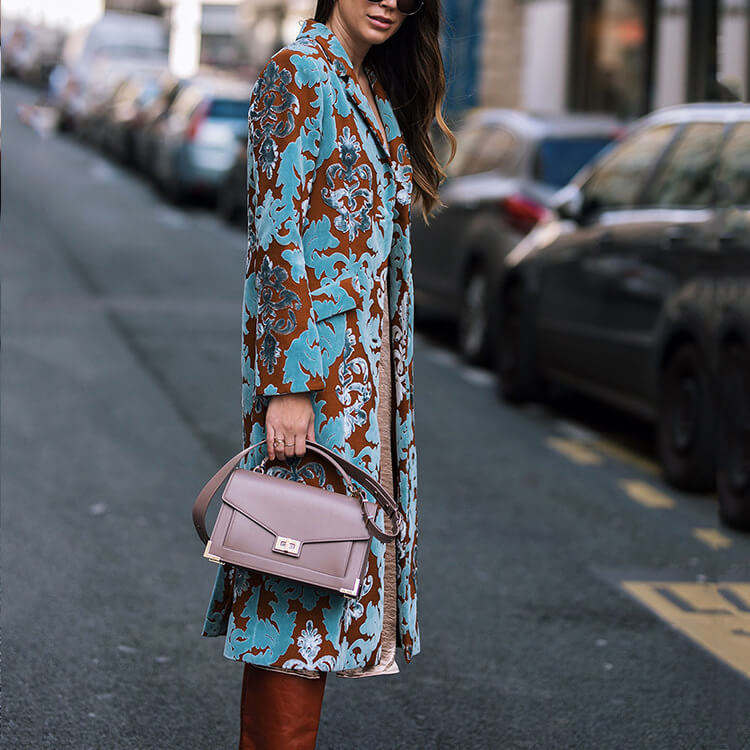 Slim Colorblock Print Over Coat