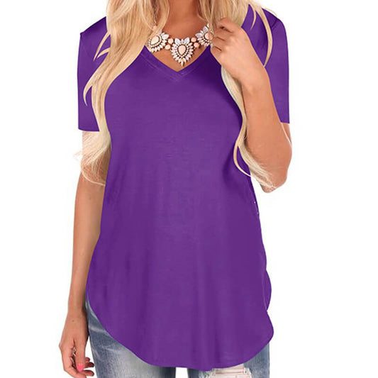 Irregular V-neck Loose Blouse