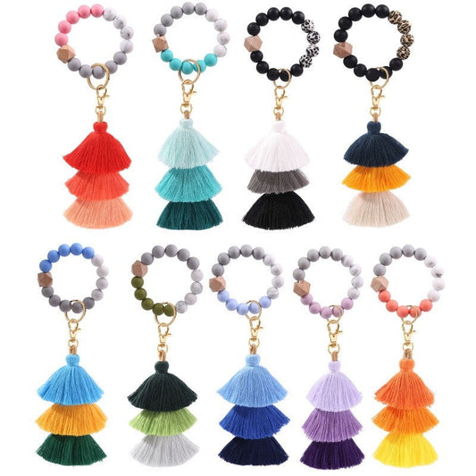 Silicone Beads Tassel Key Chain