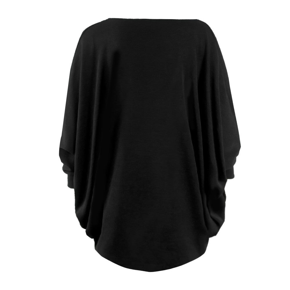 Loose Long Bat-wing Sleeves V-neck Regular Cardigan